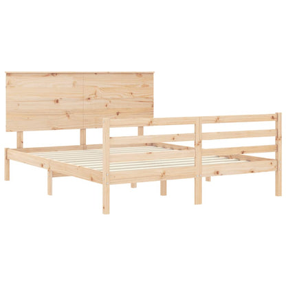 Bed Frame without Mattress King Size Solid Wood