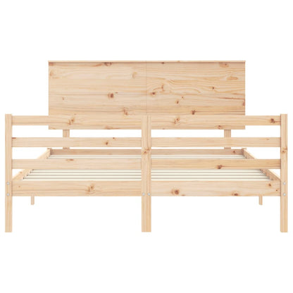 Bed Frame without Mattress King Size Solid Wood