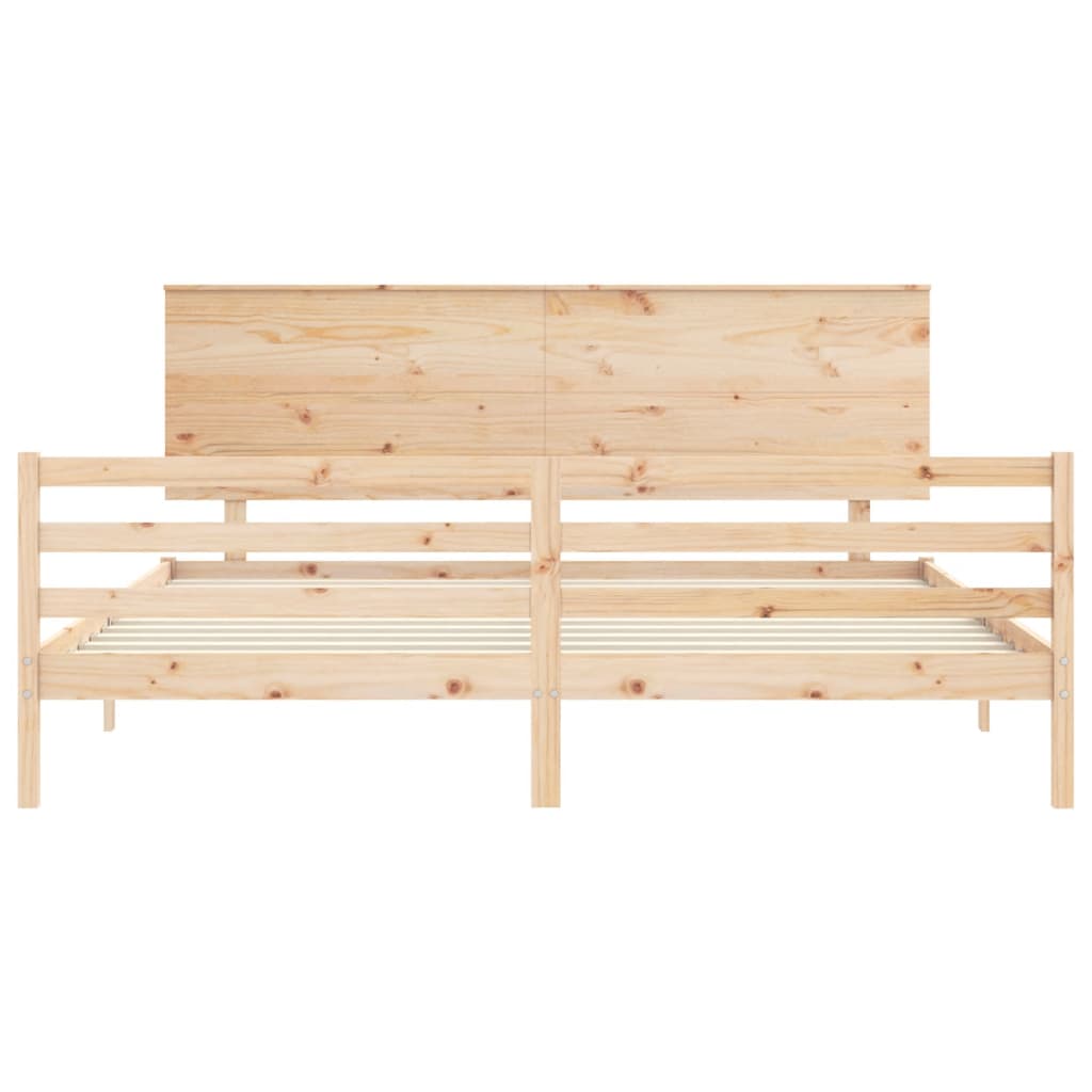Bed Frame without Mattress 200x200 cm Solid Wood