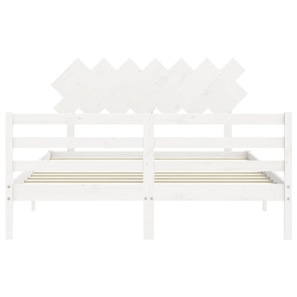 Bed Frame without Mattress White 140x190 cm Solid Wood