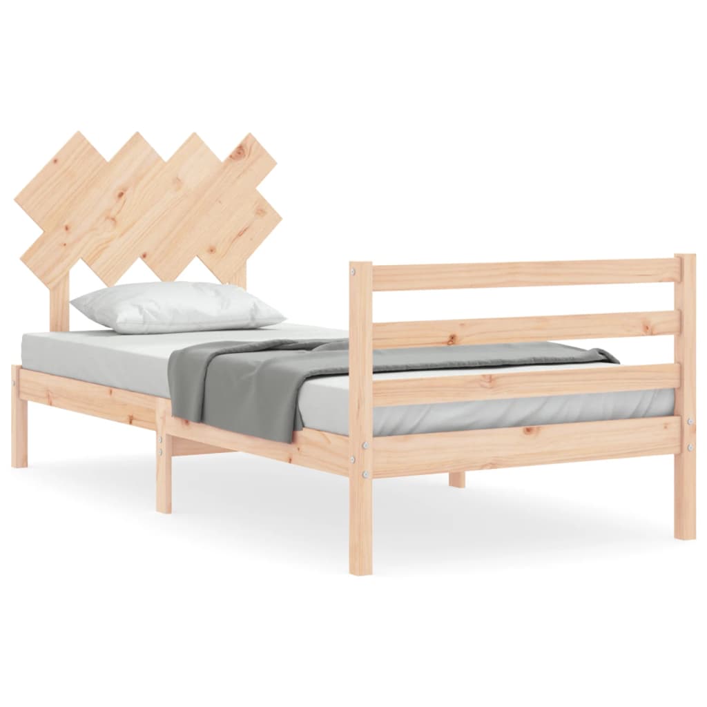 Bed Frame without Mattress 90x200 cm Solid Wood