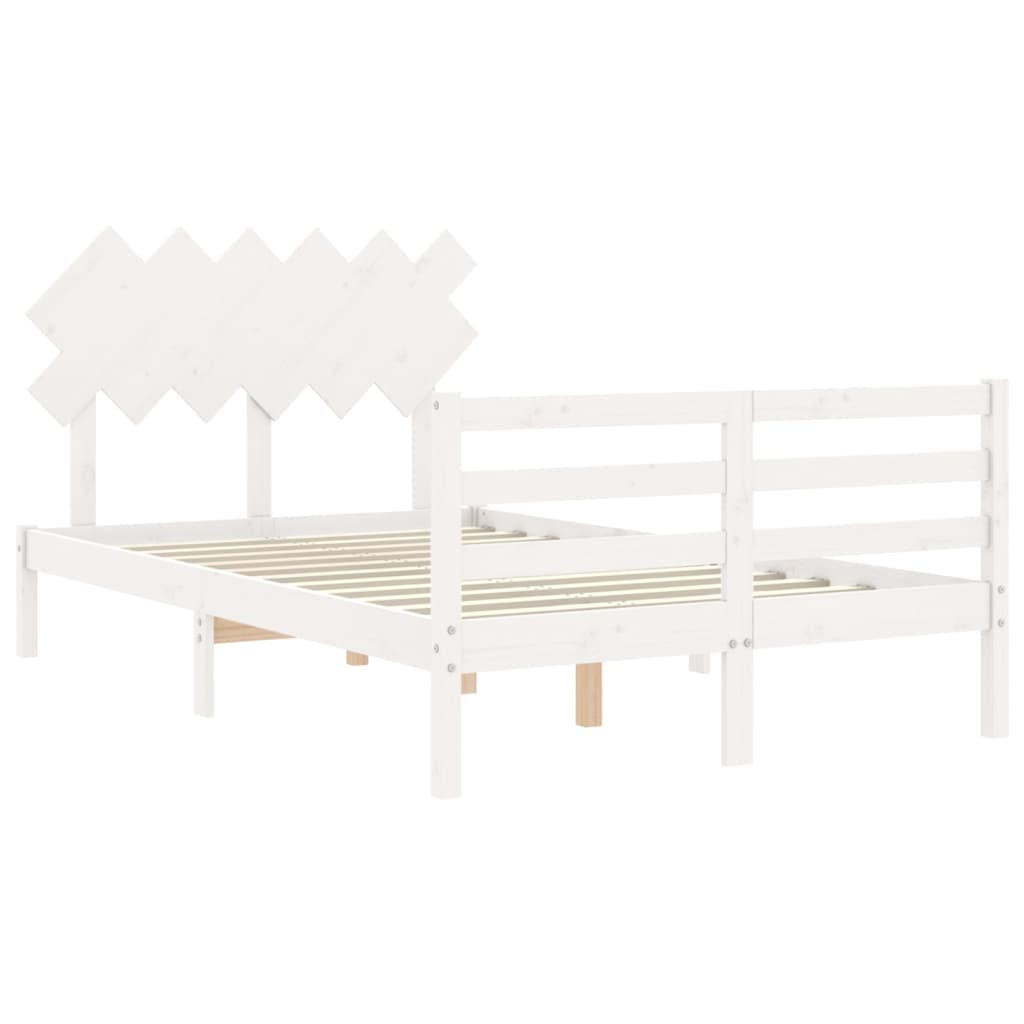 Bed Frame without Mattress White 120x200 cm Solid Wood