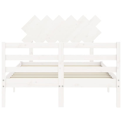 Bed Frame without Mattress White 120x200 cm Solid Wood