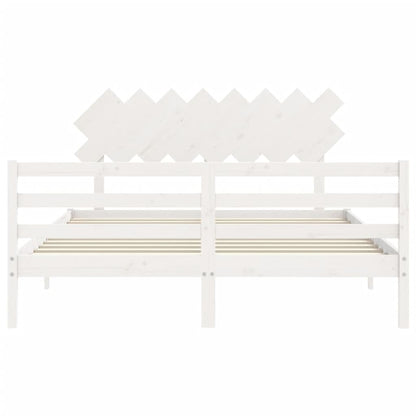 Bed Frame without Mattress White 160x200 cm Solid Wood