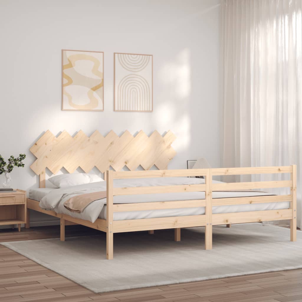 Bed Frame without Mattress Super King Size Solid Wood