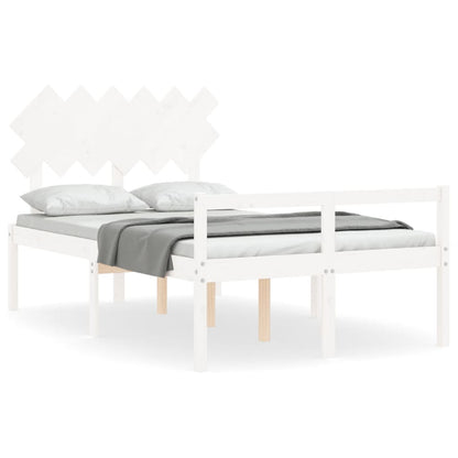 Senior Bed without Mattress White Double Solid Wood