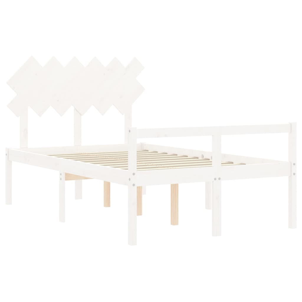 Senior Bed without Mattress White Double Solid Wood