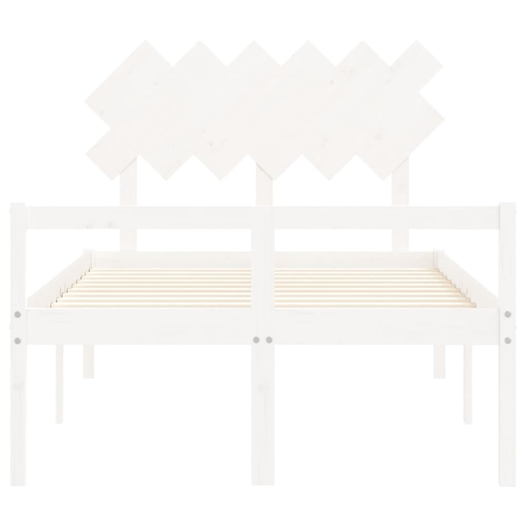 Senior Bed without Mattress White Double Solid Wood
