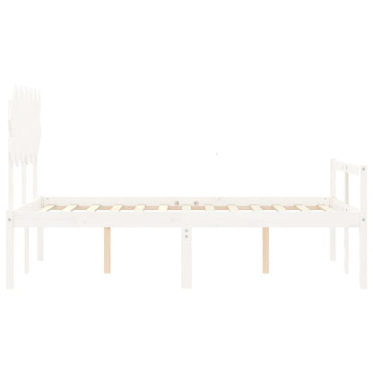 Senior Bed without Mattress White Double Solid Wood