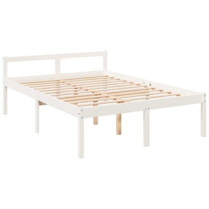 Senior Bed without Mattress White Double Solid Wood