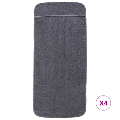 Beach Towels 4 pcs Anthracite 60x135 cm Fabric 400 GSM