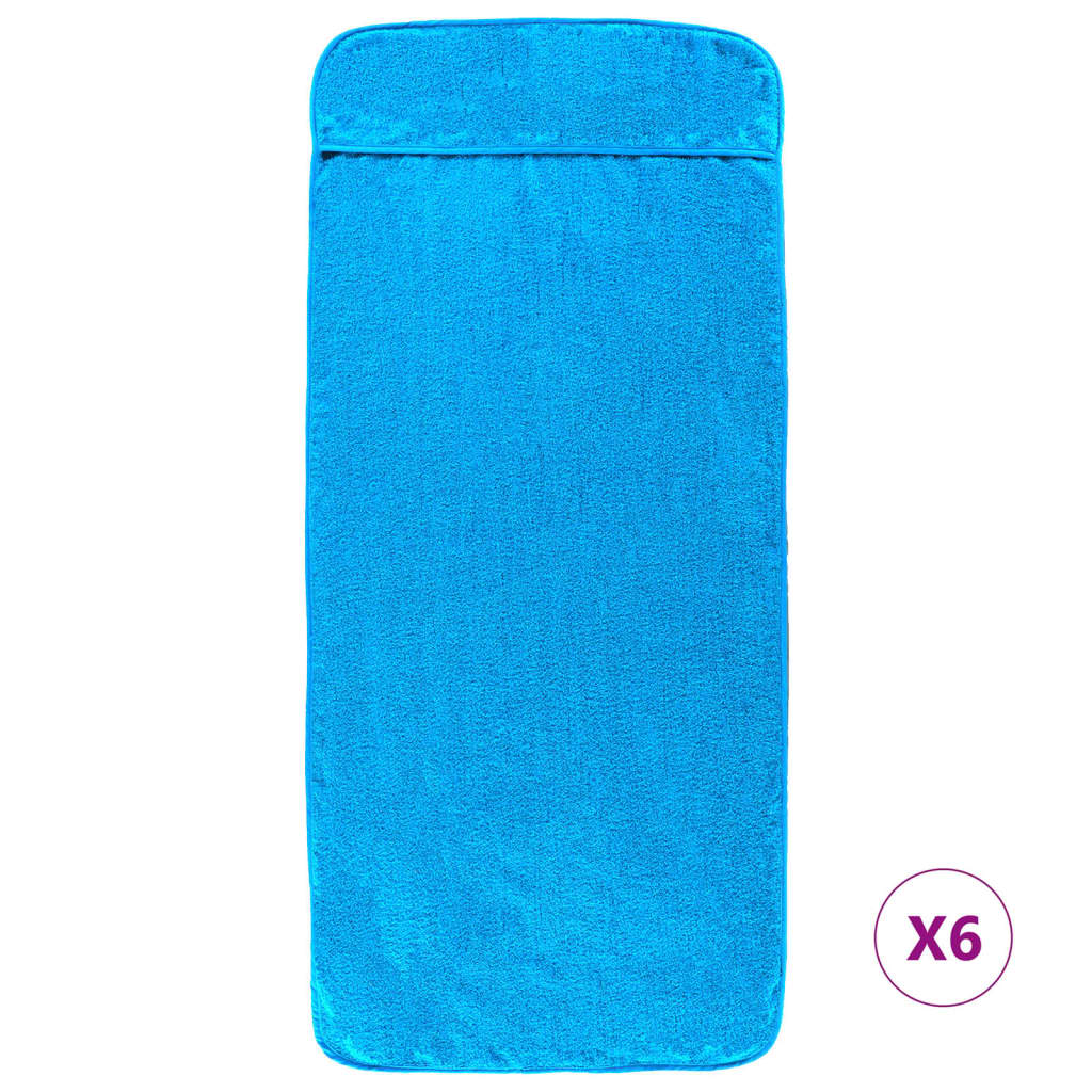 Beach Towels 6 pcs Turquoise 60x135 cm Fabric 400 GSM
