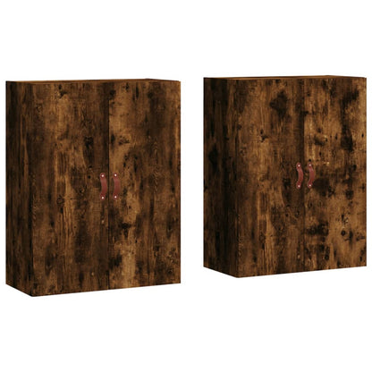 Wall Mounted Cabinets 2 pcs Smoked Oak 69.5x34x90 cm