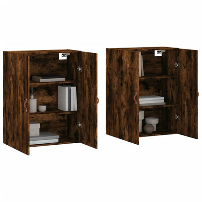 Wall Mounted Cabinets 2 pcs Smoked Oak 69.5x34x90 cm