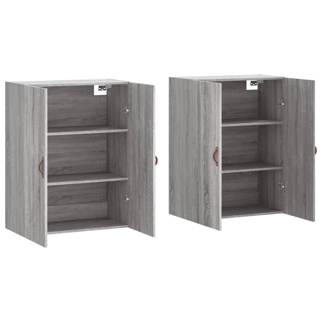 Wall Mounted Cabinets 2 pcs Grey Sonoma 69.5x34x90 cm