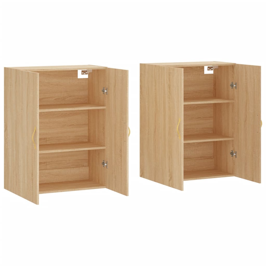 Wall Mounted Cabinets 2 pcs Sonoma Oak 69.5x34x90 cm