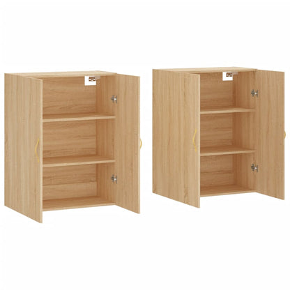 Wall Mounted Cabinets 2 pcs Sonoma Oak 69.5x34x90 cm