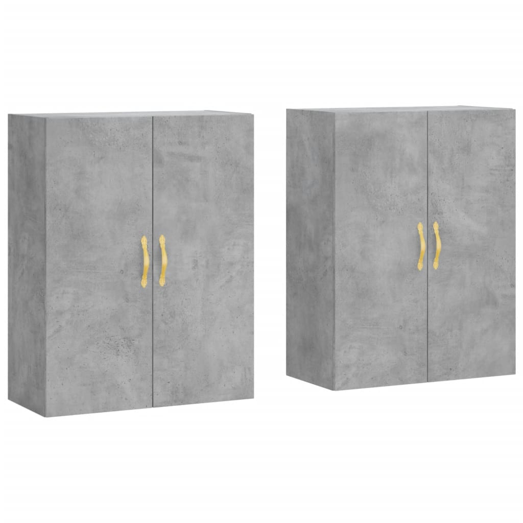 Wall Mounted Cabinets 2 pcs Concrete Grey 69.5x34x90 cm