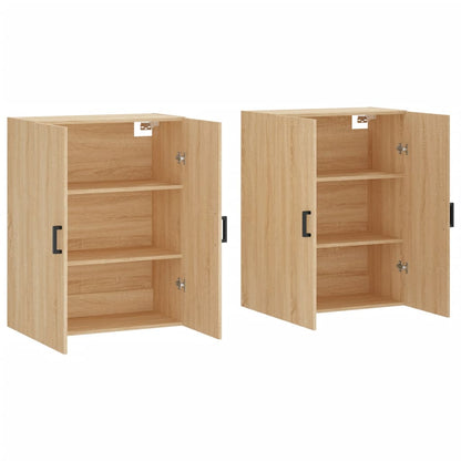 Wall Mounted Cabinets 2 pcs Sonoma Oak 69.5x34x90 cm
