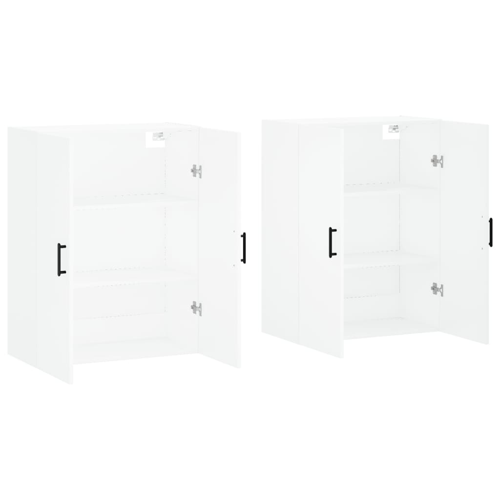Wall Mounted Cabinets 2 pcs White 69.5x34x90 cm