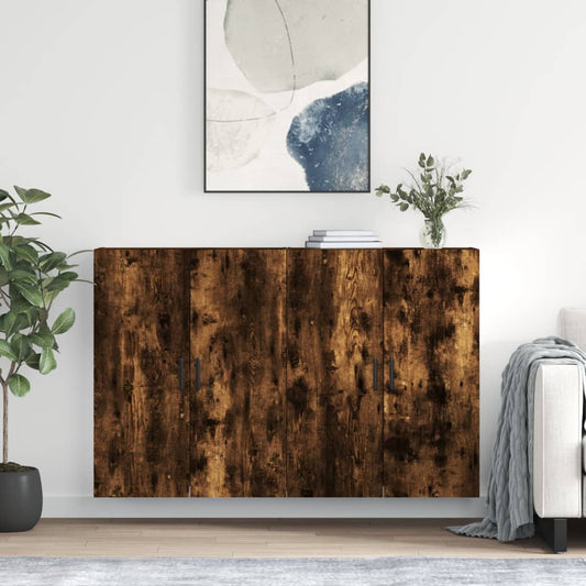 Wall Mounted Cabinets 2 pcs Smoked Oak 69.5x34x90 cm