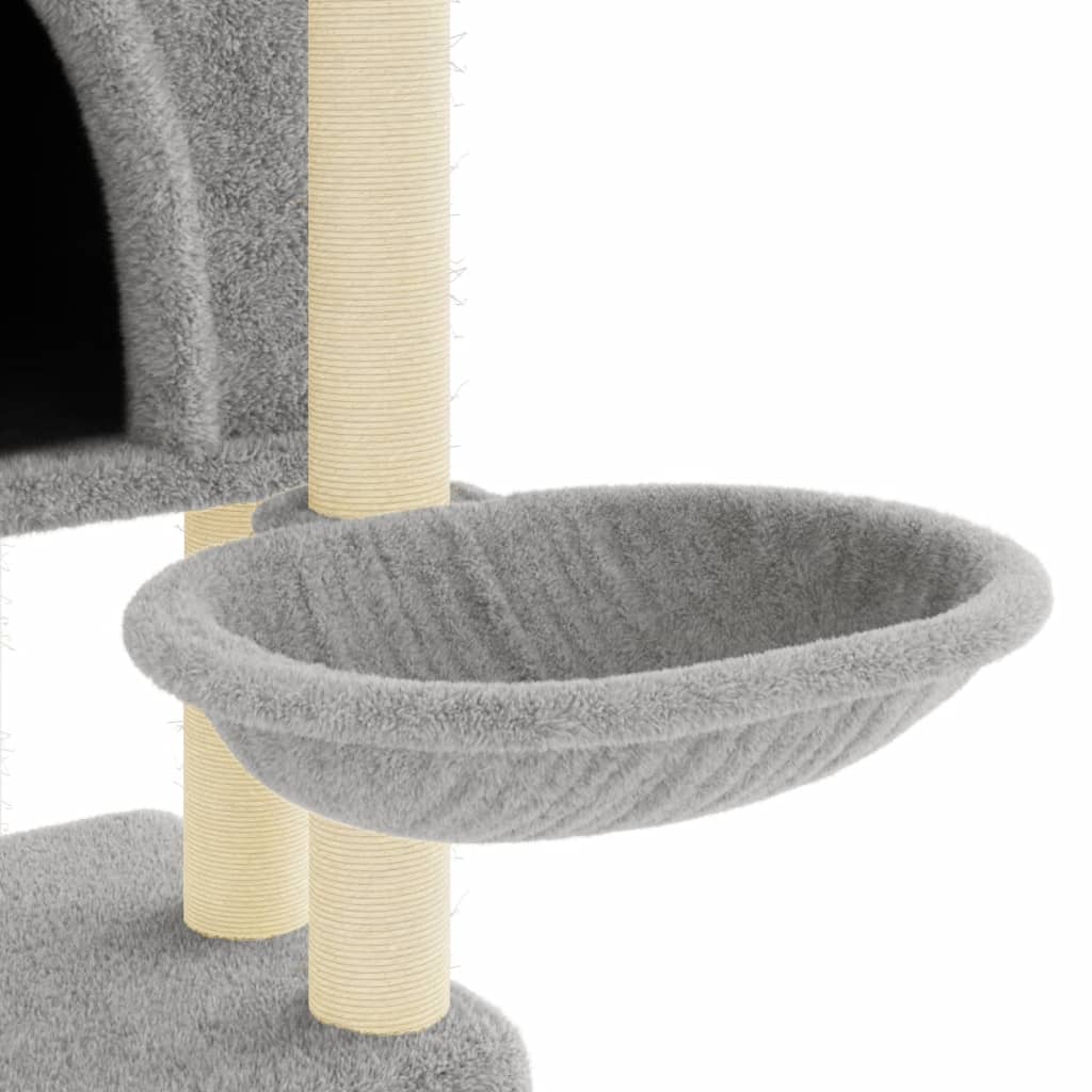 Cat Tree with Sisal Scratching Posts Light Grey 180 cm