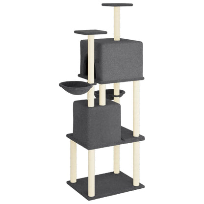 Cat Tree with Sisal Scratching Posts Dark Grey 180 cm