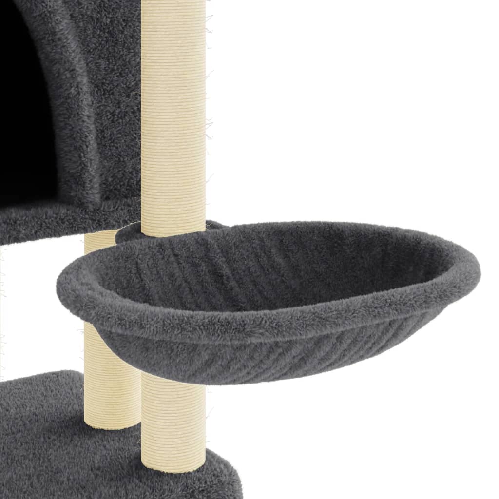 Cat Tree with Sisal Scratching Posts Dark Grey 180 cm