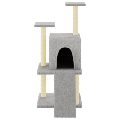 Cat Tree with Sisal Scratching Posts Light Grey 110 cm