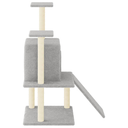 Cat Tree with Sisal Scratching Posts Light Grey 110 cm