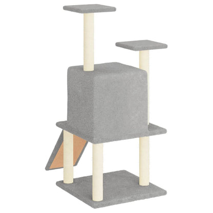 Cat Tree with Sisal Scratching Posts Light Grey 110 cm