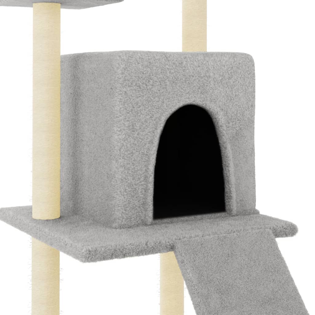 Cat Tree with Sisal Scratching Posts Light Grey 110 cm