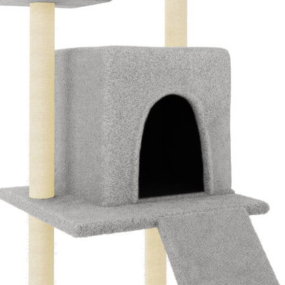 Cat Tree with Sisal Scratching Posts Light Grey 110 cm