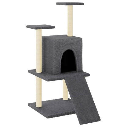 Cat Tree with Sisal Scratching Posts Dark Grey 110 cm
