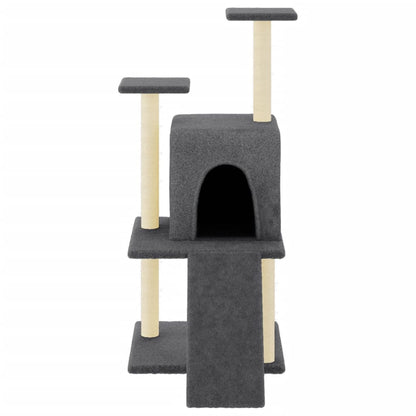 Cat Tree with Sisal Scratching Posts Dark Grey 110 cm