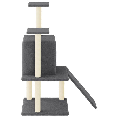 Cat Tree with Sisal Scratching Posts Dark Grey 110 cm