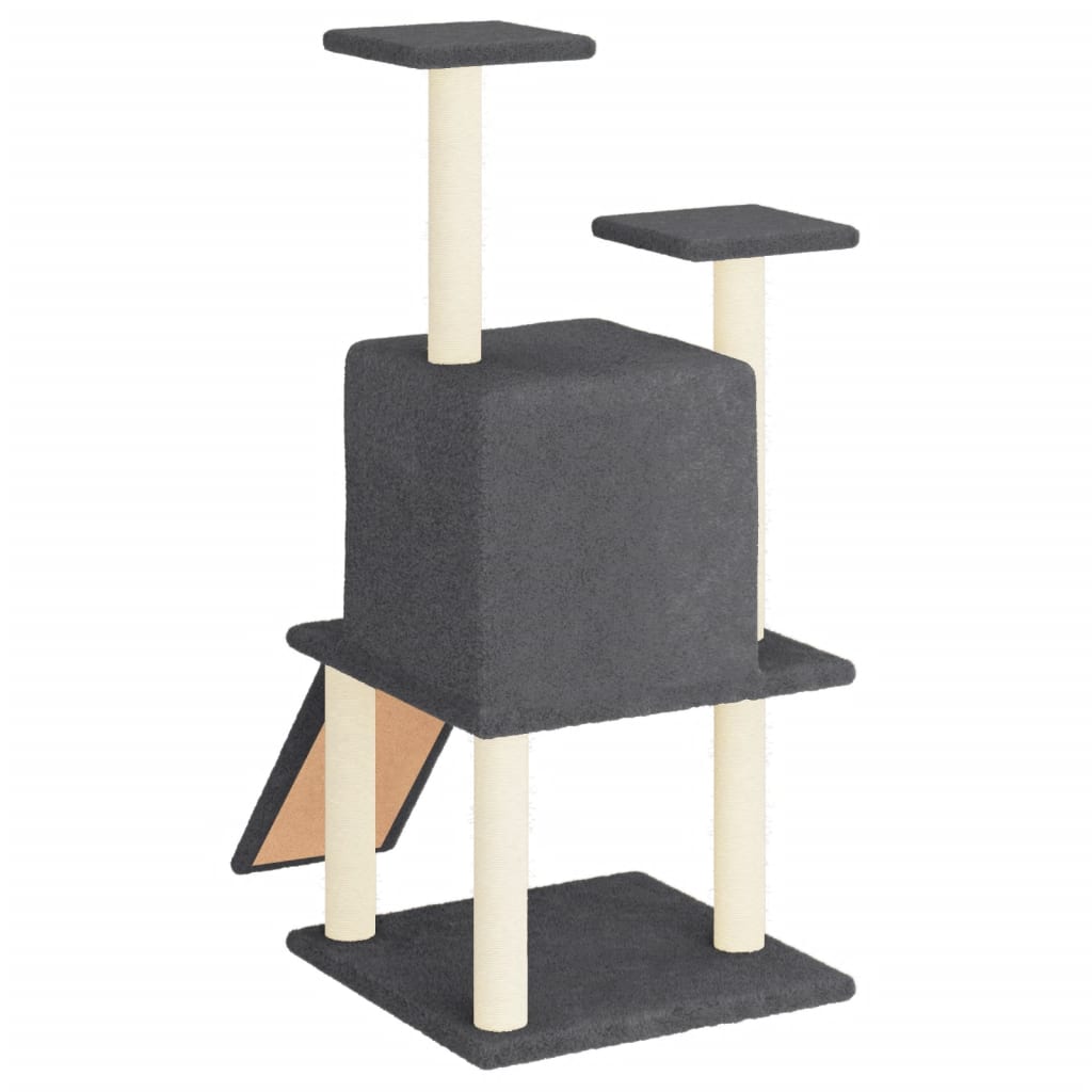 Cat Tree with Sisal Scratching Posts Dark Grey 110 cm