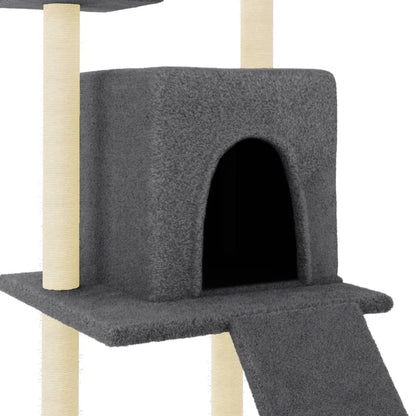 Cat Tree with Sisal Scratching Posts Dark Grey 110 cm