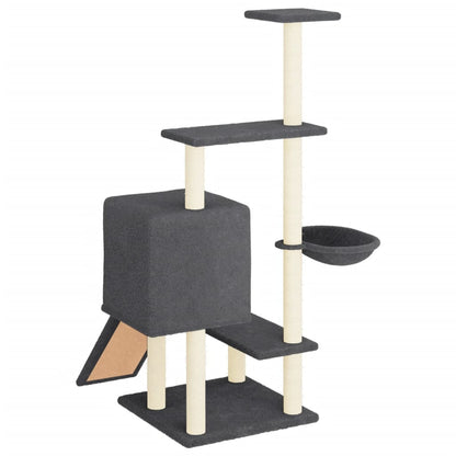 Cat Tree with Sisal Scratching Posts Dark Grey 130.5 cm