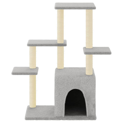 Cat Tree with Sisal Scratching Posts Light Grey 97.5 cm