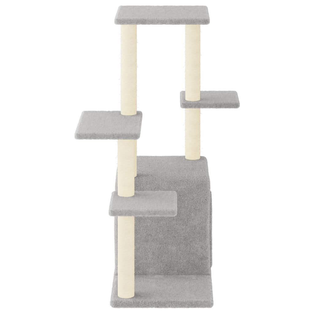 Cat Tree with Sisal Scratching Posts Light Grey 97.5 cm