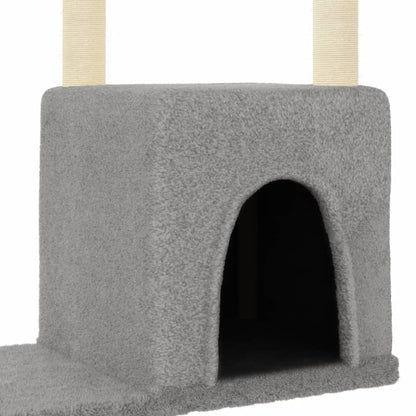 Cat Tree with Sisal Scratching Posts Light Grey 97.5 cm