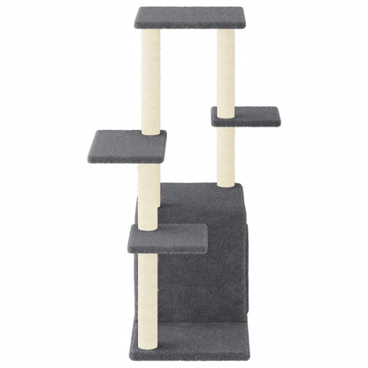 Cat Tree with Sisal Scratching Posts Dark Grey 97.5 cm
