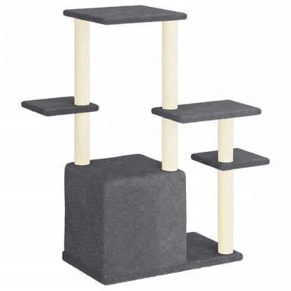 Cat Tree with Sisal Scratching Posts Dark Grey 97.5 cm