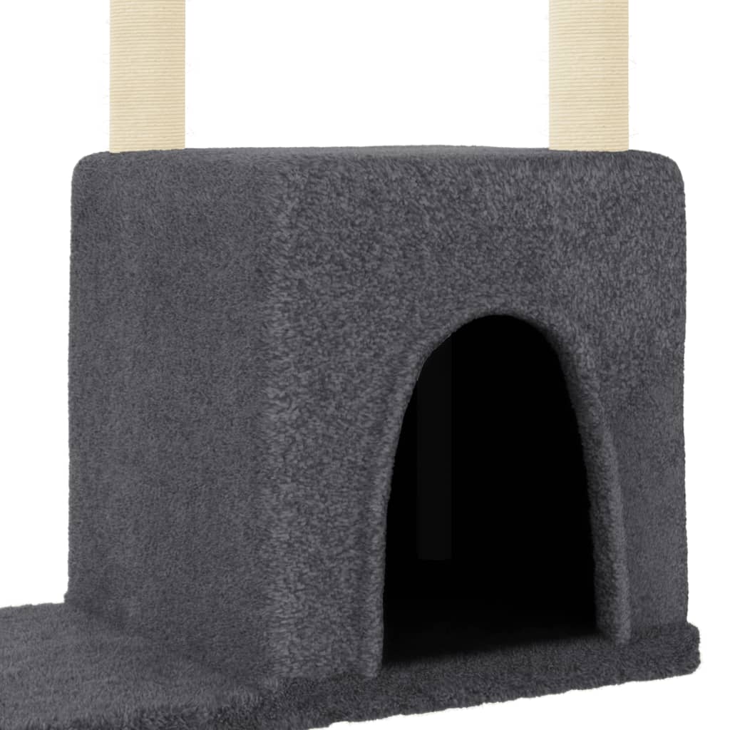 Cat Tree with Sisal Scratching Posts Dark Grey 97.5 cm