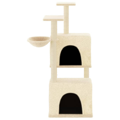 Cat Tree with Sisal Scratching Posts Cream 122 cm