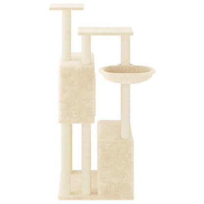 Cat Tree with Sisal Scratching Posts Cream 122 cm