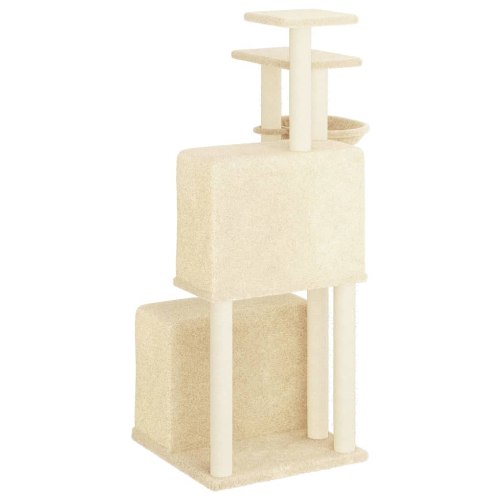 Cat Tree with Sisal Scratching Posts Cream 122 cm
