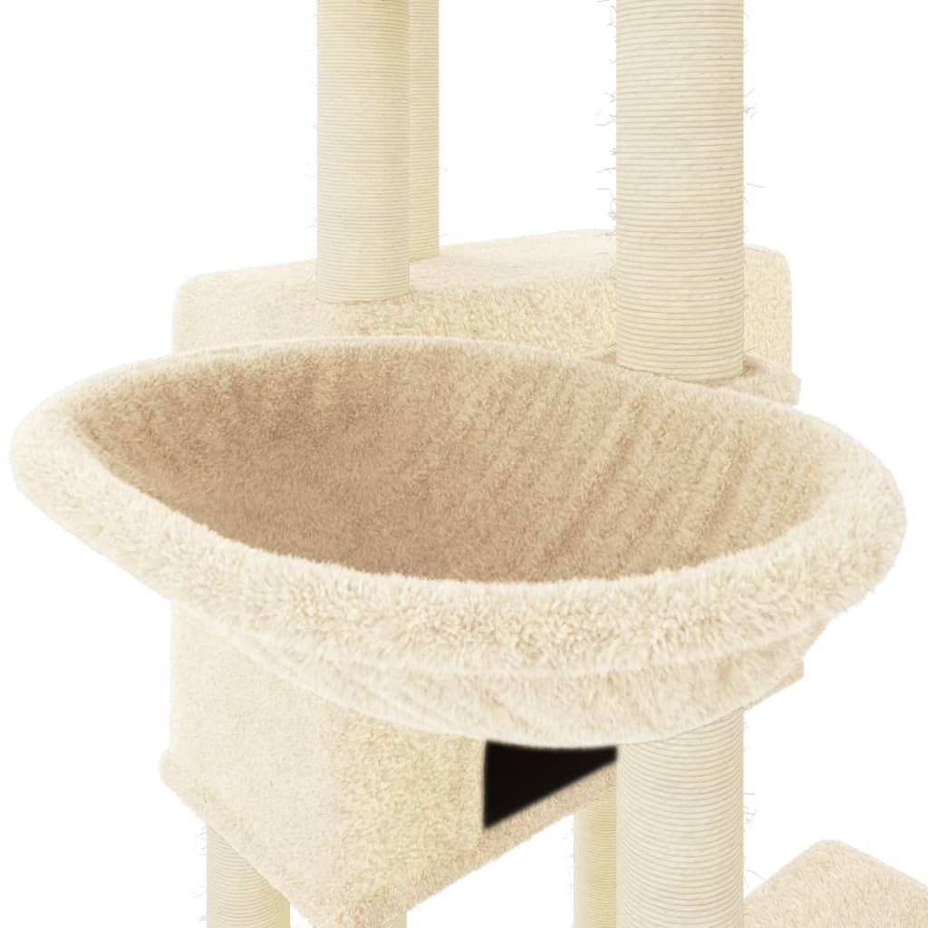 Cat Tree with Sisal Scratching Posts Cream 122 cm