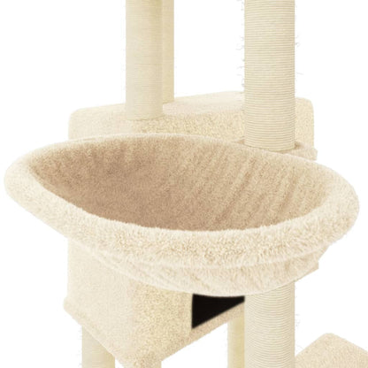 Cat Tree with Sisal Scratching Posts Cream 122 cm